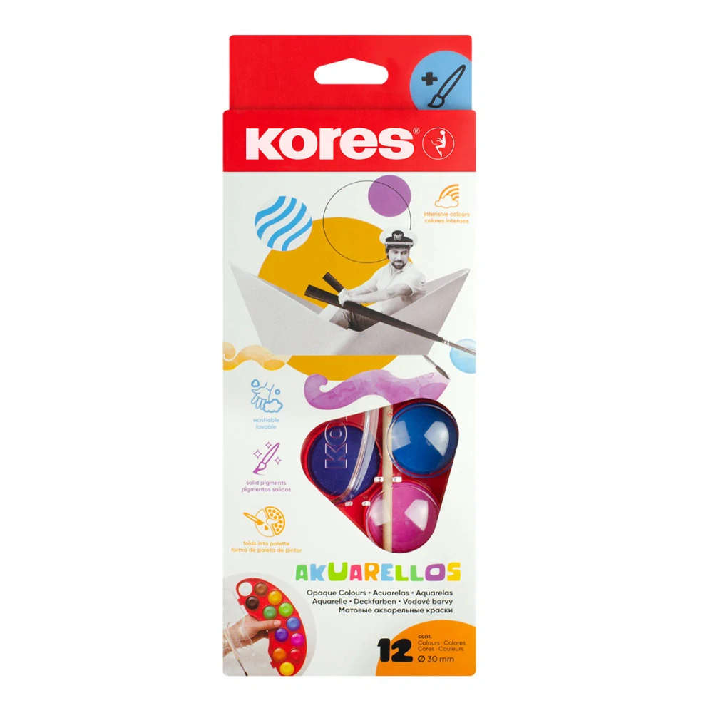 Kores AKUARELLOS Vodové barvy 30 mm