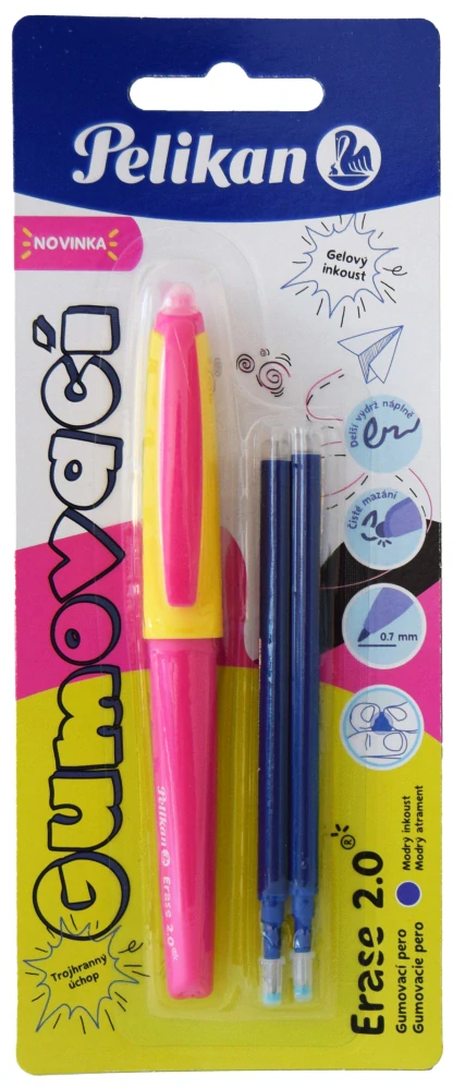 Pelikan Gumovací pero žluto-růžové