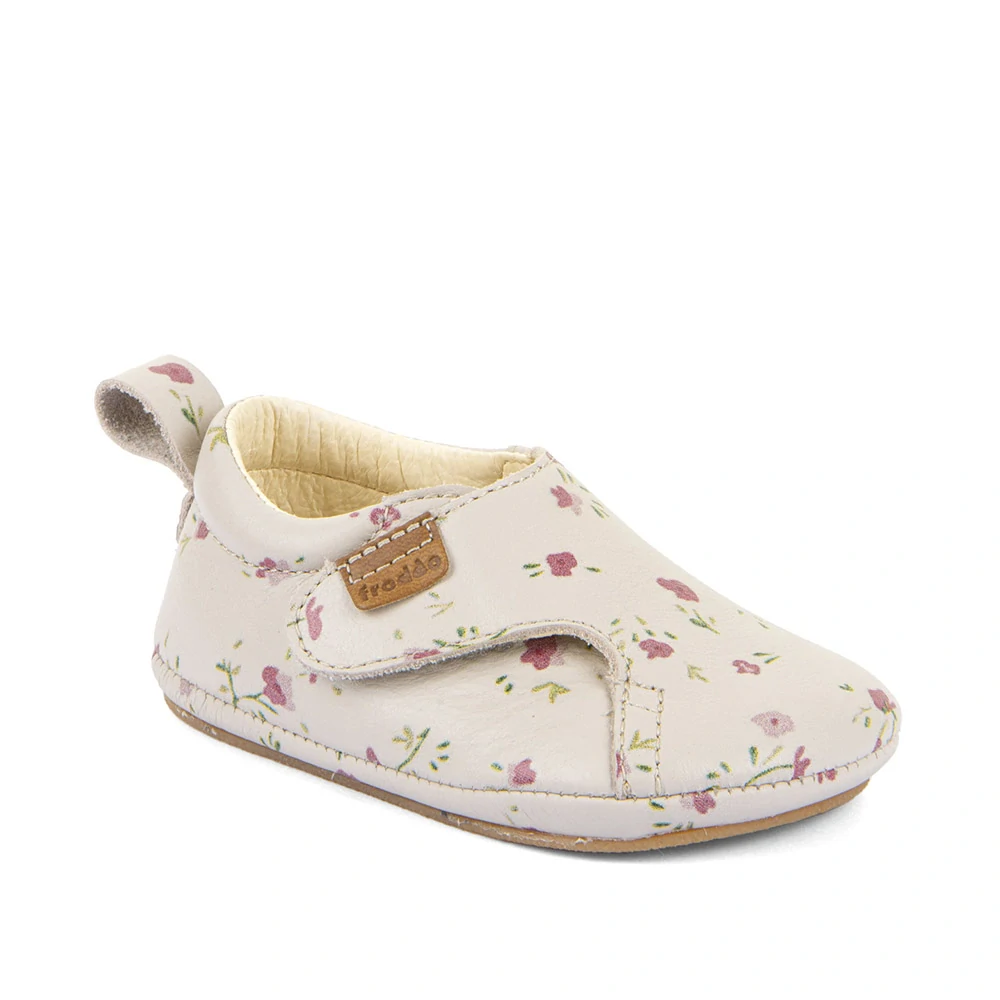Froddo Dětské barefoot capáčky, bílé kytičky
