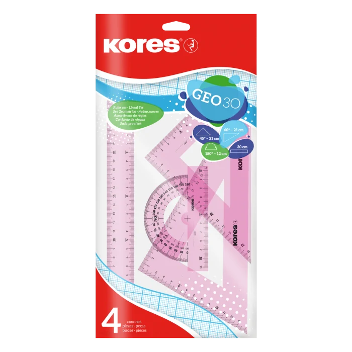 Kores Geo 30, sada pravítek 4ks