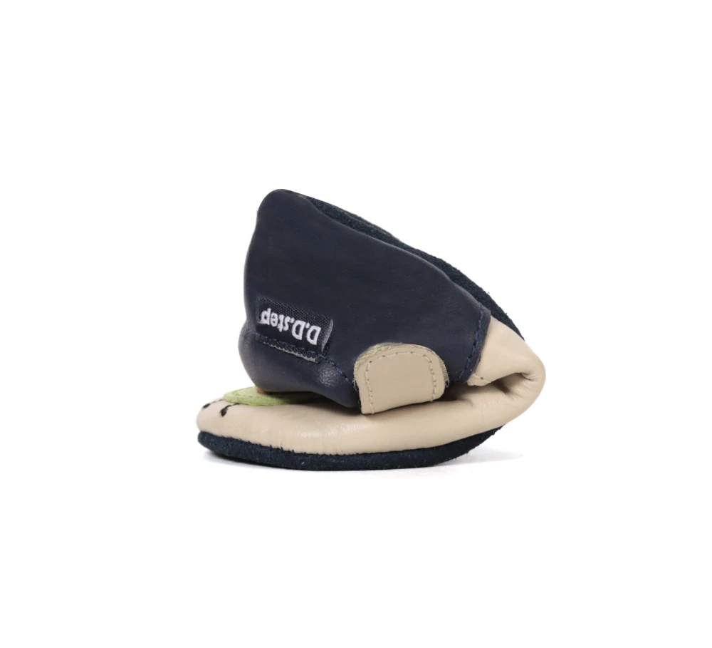 D.D. Step Dětské kožené capáčky, modrohnědé