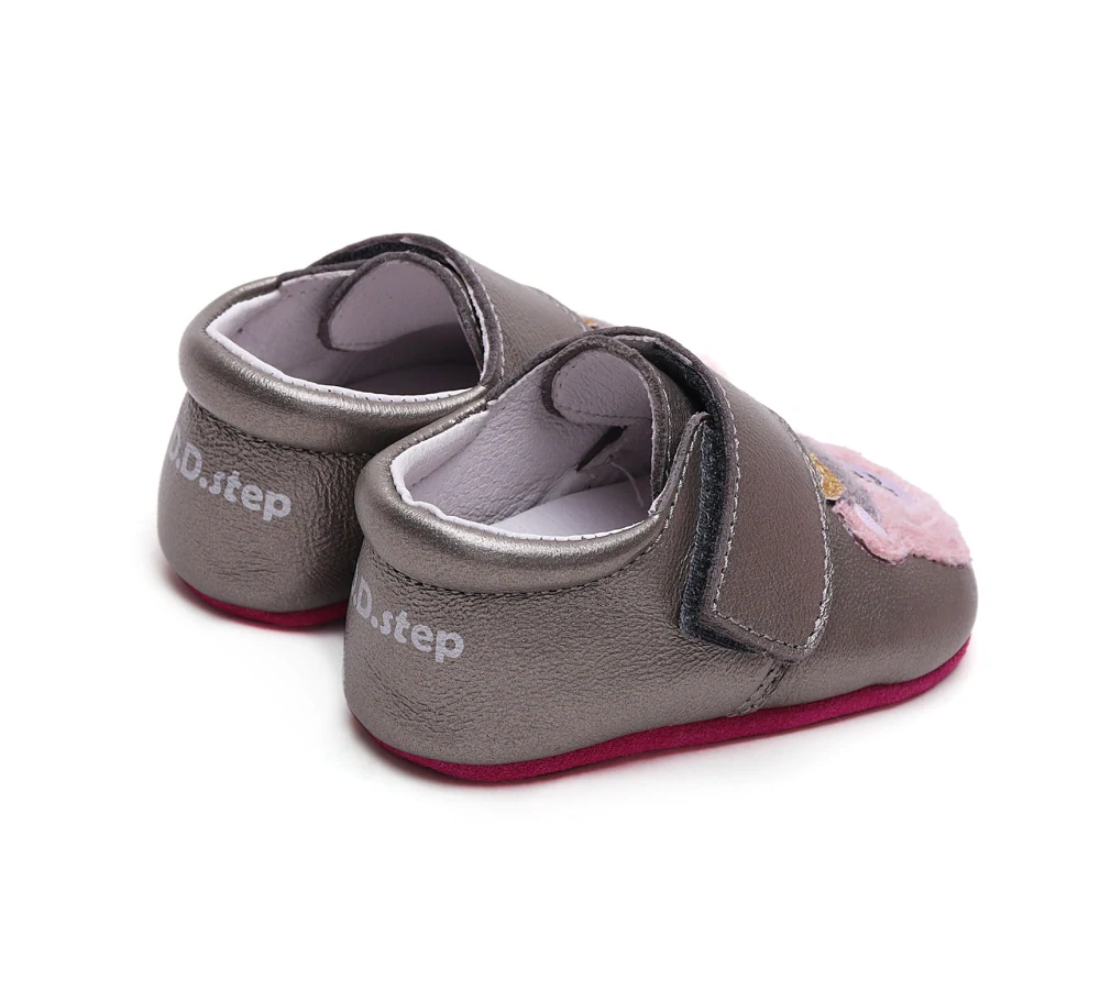 D.D. Step Dětské kožené capáčky, stříbrná